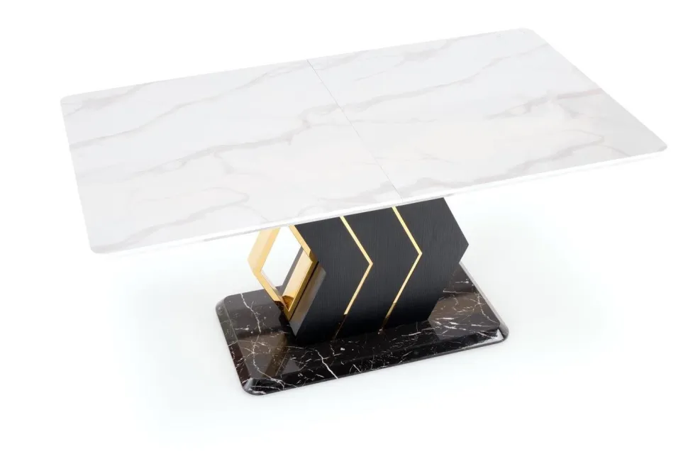 Stół Wireno rozkładany biały marmur/