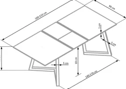 Stół Zitano rozkładany szary