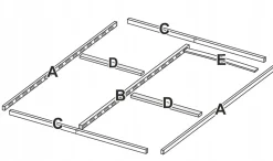 STELAŻ do łóżka 180cm x 200cm 30 szt listew 5x8 mm