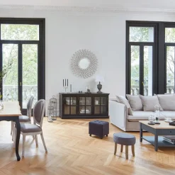 Stołek Adriel welurowy czarny