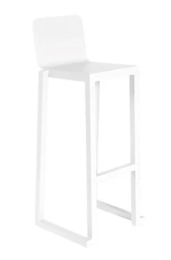 Stołek barowy Barcino biały z aluminium