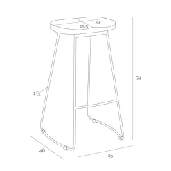 Stołek barowy Cazas naturalny/czarny
