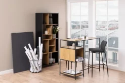 Stołek barowy Demina low grey tapicerowany