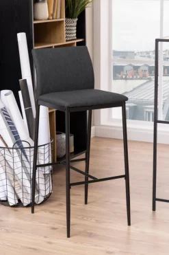 Stołek barowy Demina low grey tapicerowany