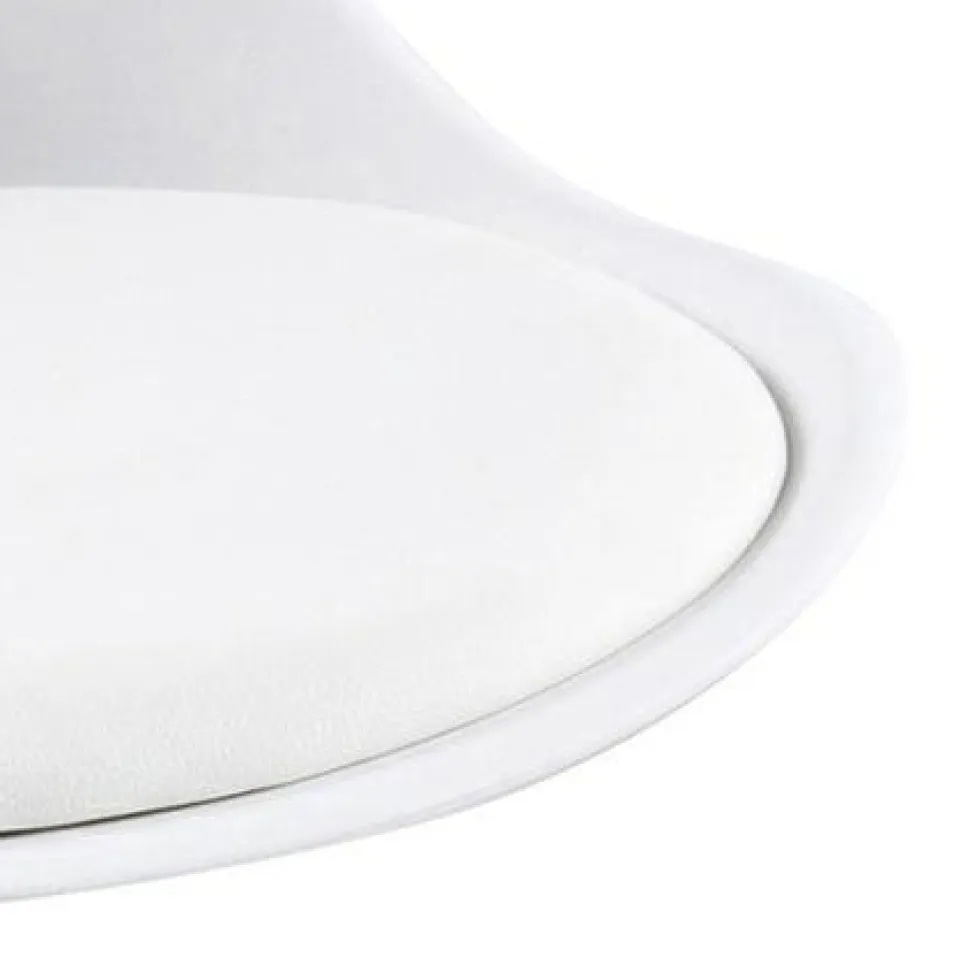 Stołek barowy Dima biały wood z drewnianymi nogami