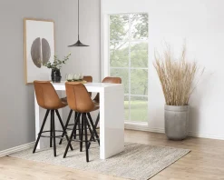 Stołek barowy Dima Brandy  z drewnianymi nogami