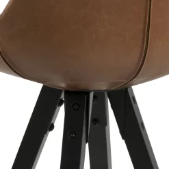 Stołek barowy Dima Brandy  z drewnianymi nogami