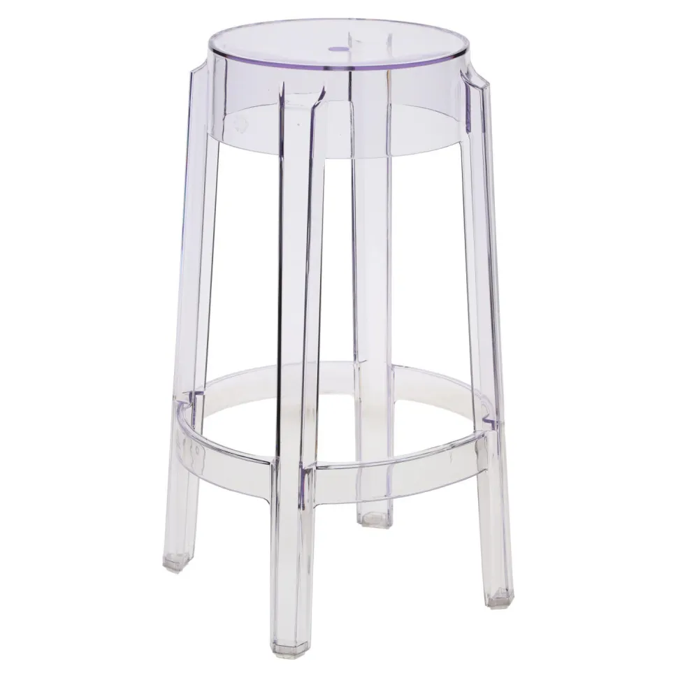 Stołek barowy Duch 66 cm inspirowany Ghost transparetny