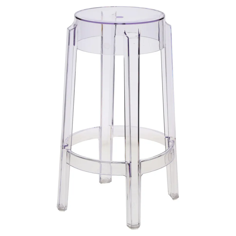 Stołek barowy Duch 66 cm inspirowany Ghost transparetny