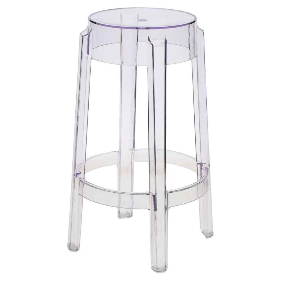 Stołek barowy Duch 66 cm inspirowany Ghost transparetny