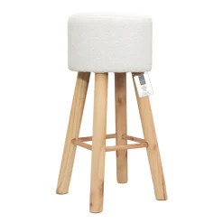 Stołek barowy Freya biały/ naturalny