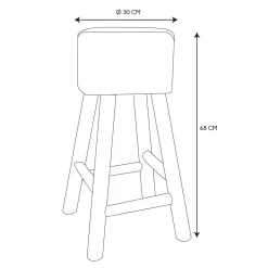 Stołek barowy Freya biały/ naturalny