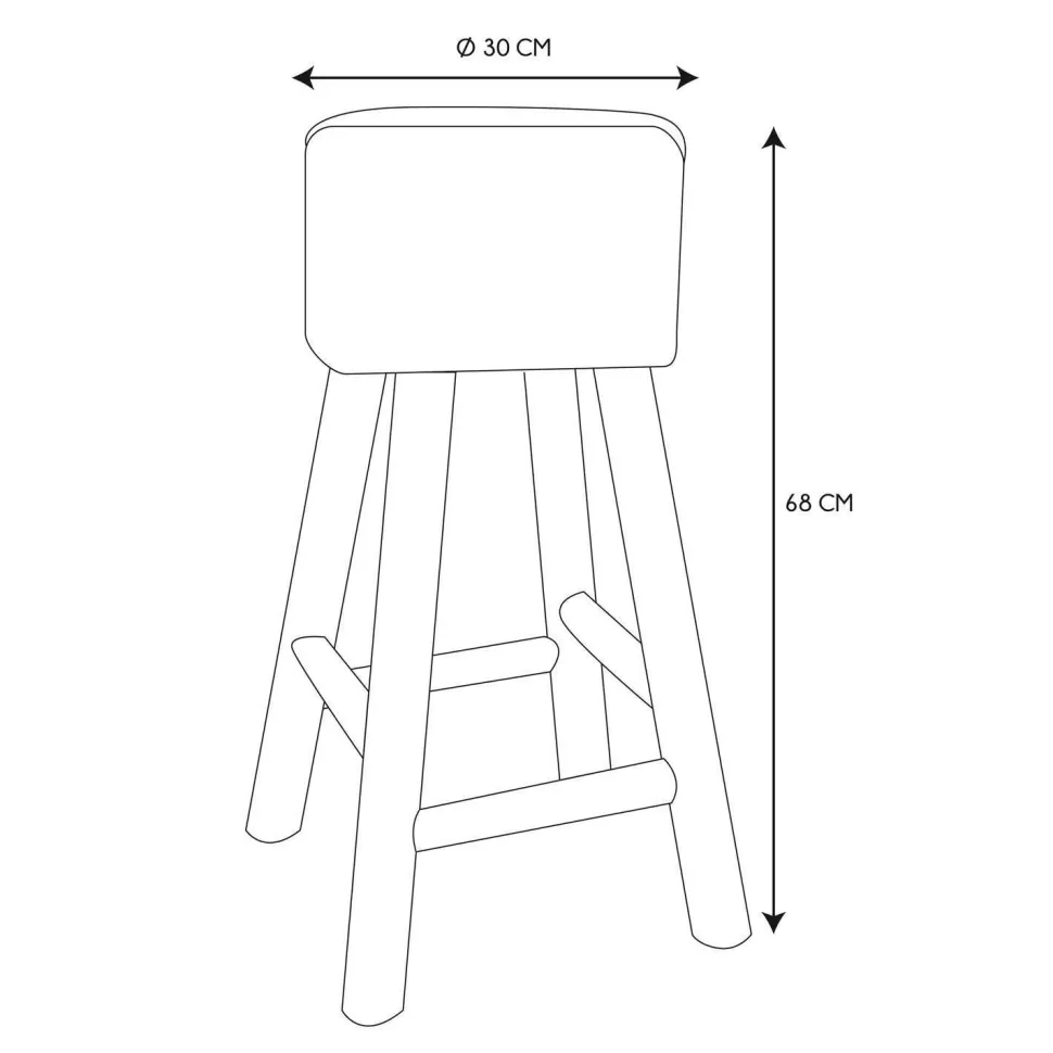Stołek barowy Freya biały/ naturalny