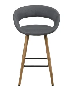 Stołek barowy Grace low szary ciemny tapicerowany