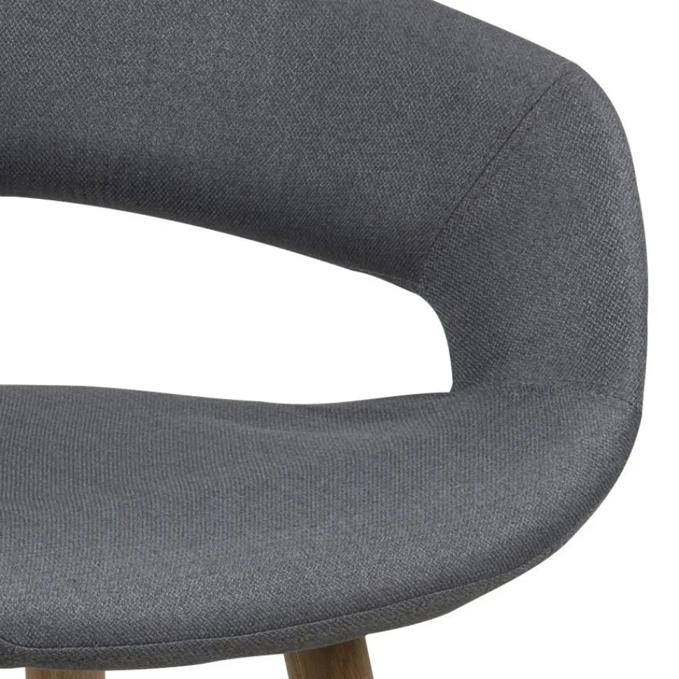 Stołek barowy Grace low szary ciemny tapicerowany