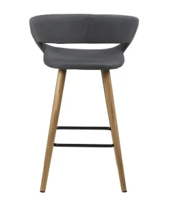 Stołek barowy Grace low szary ciemny tapicerowany