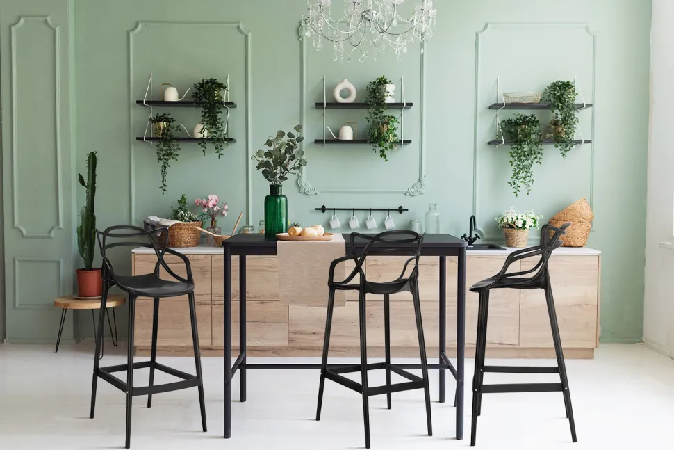 Stołek barowy Lexi czarny z tworzywa