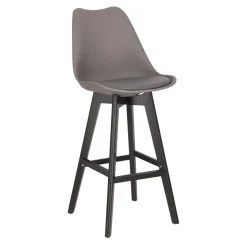 Stołek barowy Norden wood black high PP ciemny szary