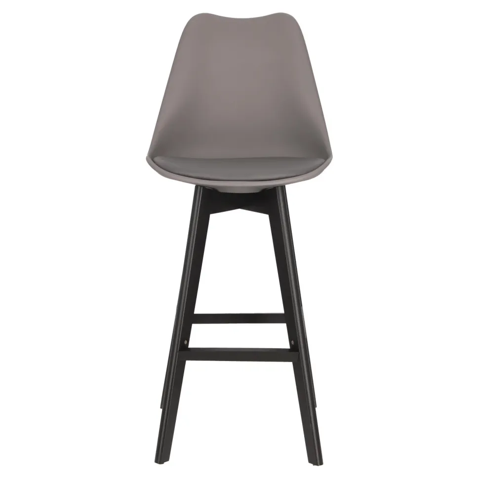 Stołek barowy Norden wood black high PP ciemny szary