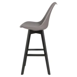 Stołek barowy Norden wood black high PP ciemny szary