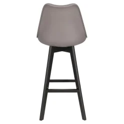 Stołek barowy Norden wood black high PP ciemny szary