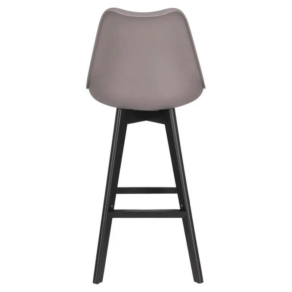 Stołek barowy Norden wood black high PP ciemny szary