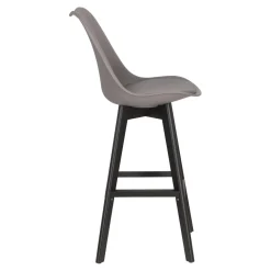 Stołek barowy Norden wood black high PP ciemny szary