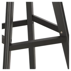 Stołek barowy Norden wood black high PP ciemny szary