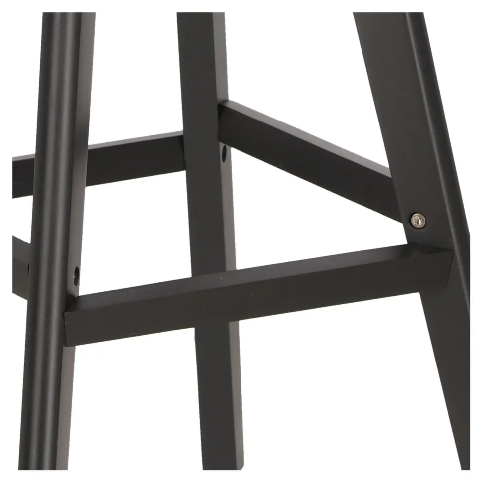 Stołek barowy Norden wood black high PP ciemny szary