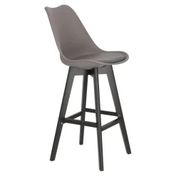 Stołek barowy Norden wood black high PP ciemny szary