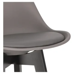 Stołek barowy Norden wood black high PP ciemny szary