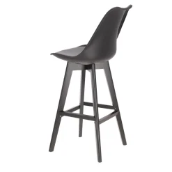 Stołek barowy Norden wood black high PP czarny