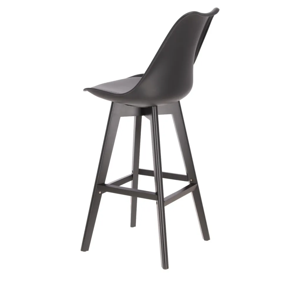 Stołek barowy Norden wood black high PP czarny