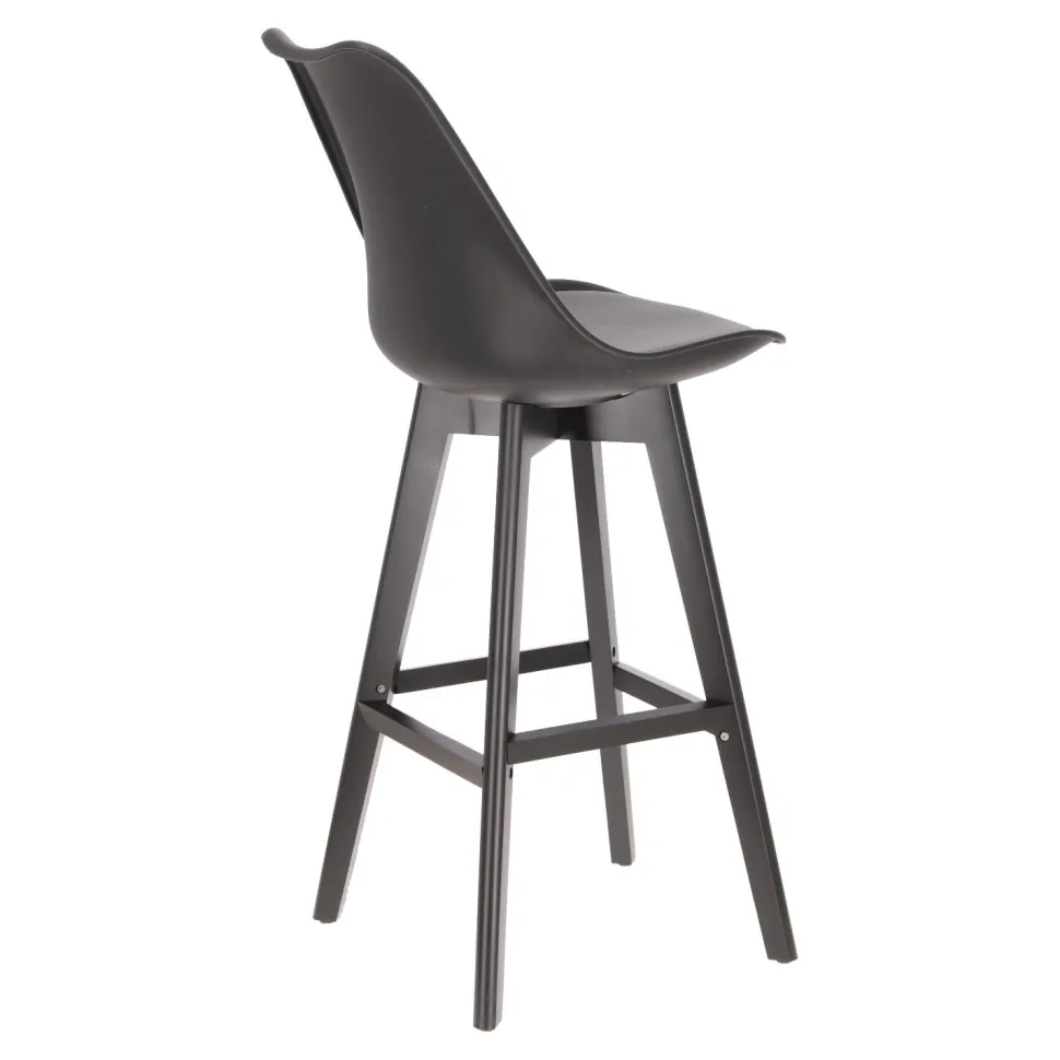 Stołek barowy Norden wood black high PP czarny