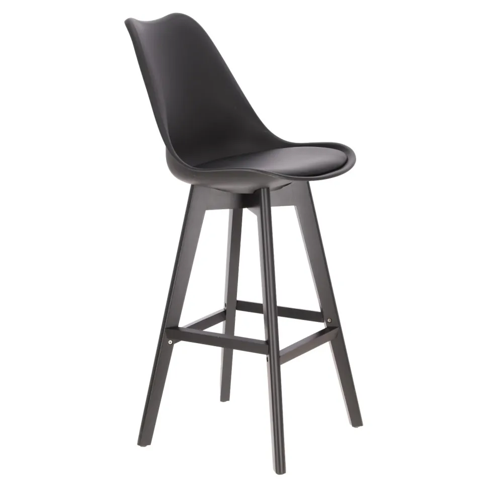 Stołek barowy Norden wood black high PP czarny