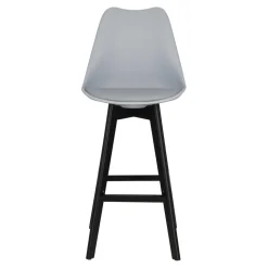 Stołek barowy Norden wood black high PP   szary