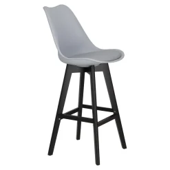 Stołek barowy Norden wood black high PP szary