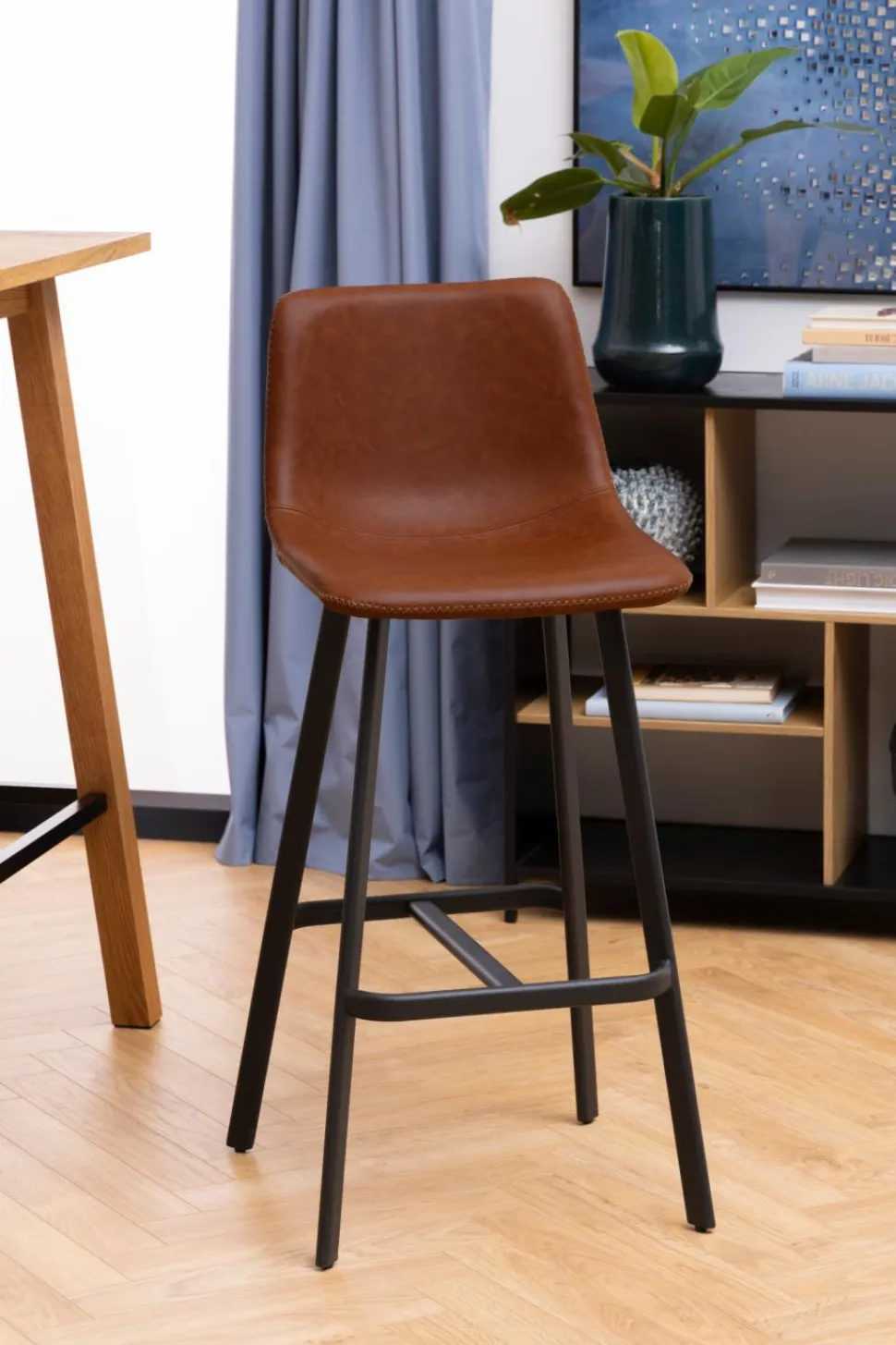 Stołek barowy Oregon PU brandy loftowy