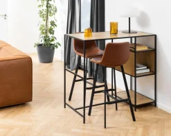 Stołek barowy Oregon PU brandy Low loftowy