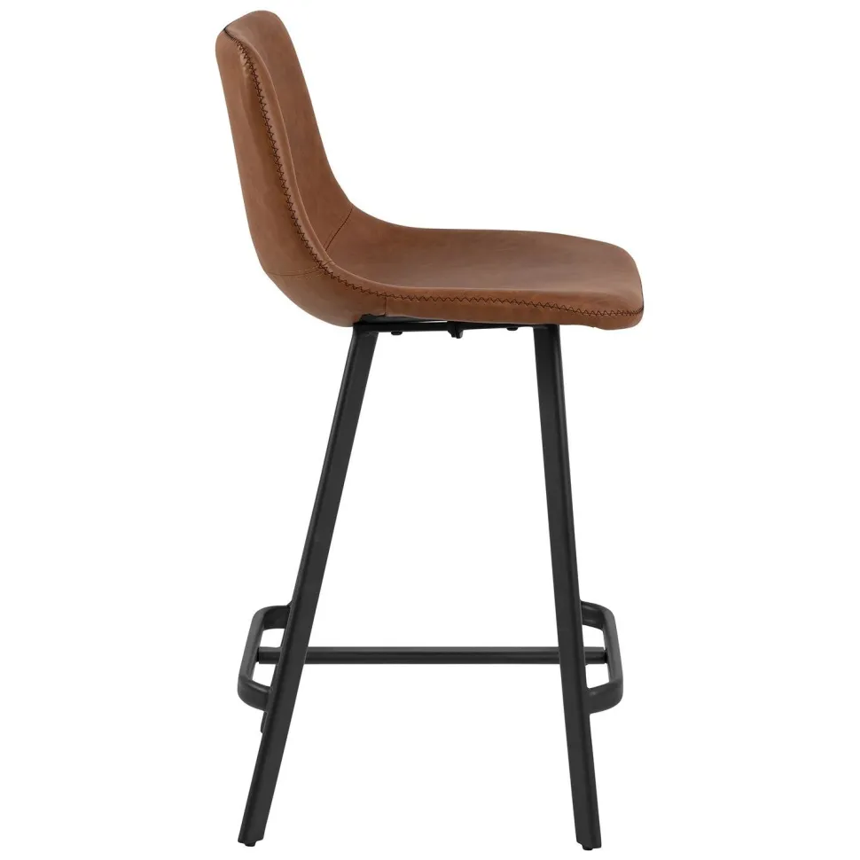 Stołek barowy Oregon PU brandy Low loftowy