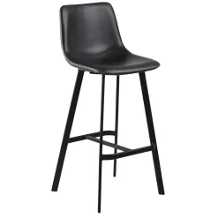 Stołek barowy Oregon PU czarny loftowy