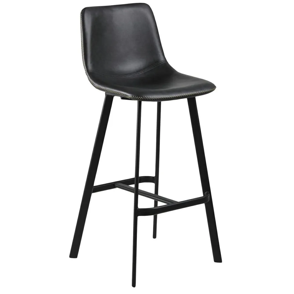 Stołek barowy Oregon PU czarny loftowy