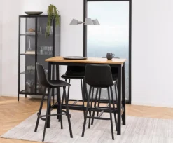 Stołek barowy Oregon PU czarny loftowy