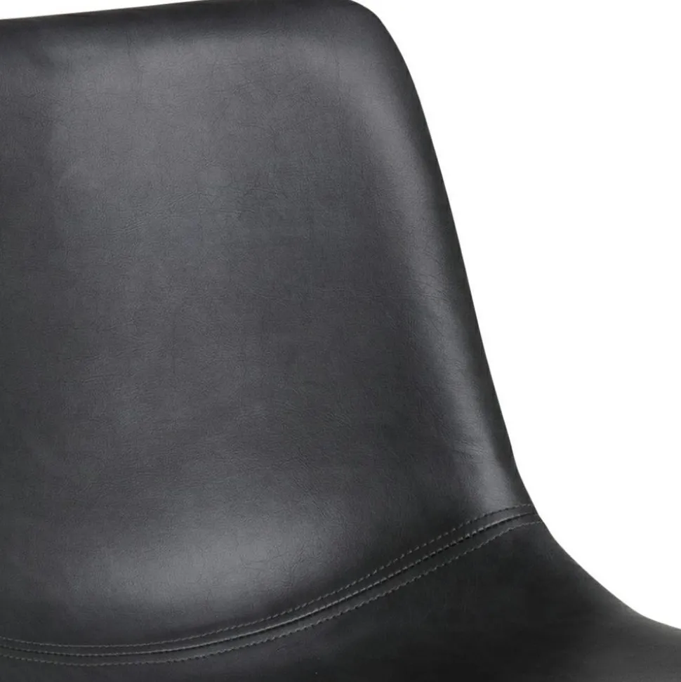 Stołek barowy Oregon PU czarny loftowy