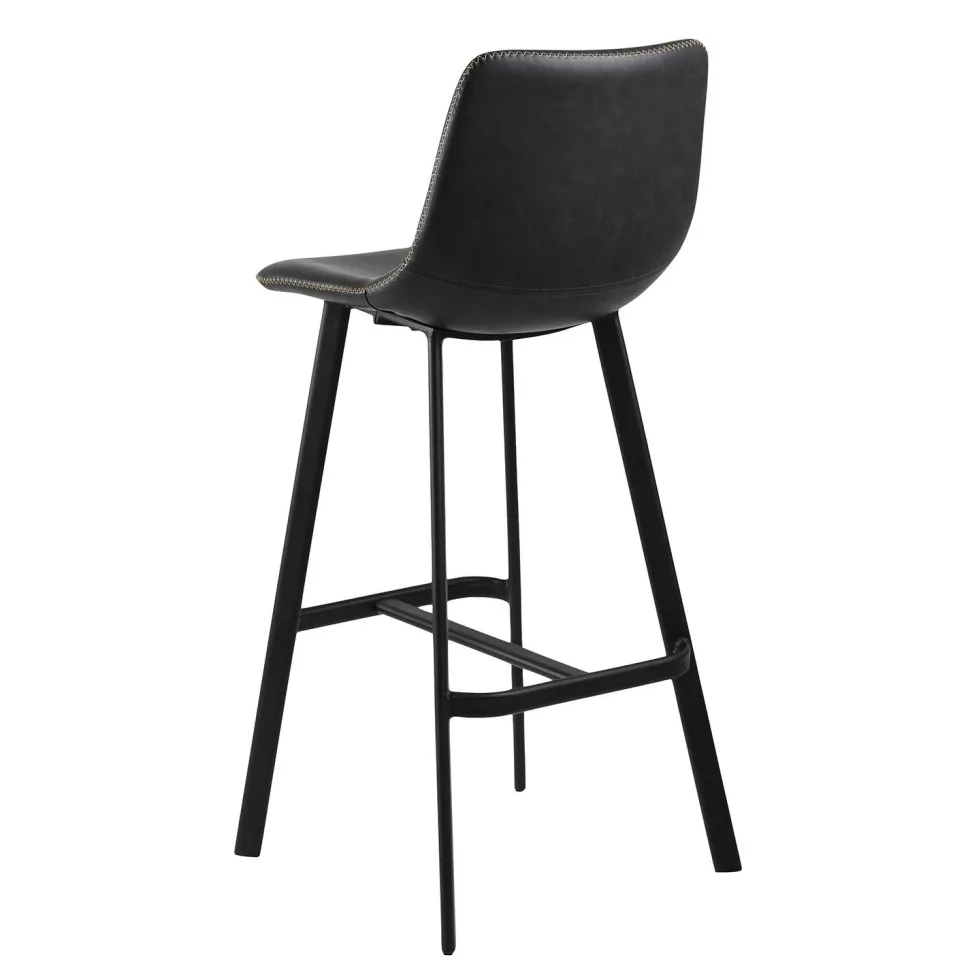 Stołek barowy Oregon PU czarny loftowy