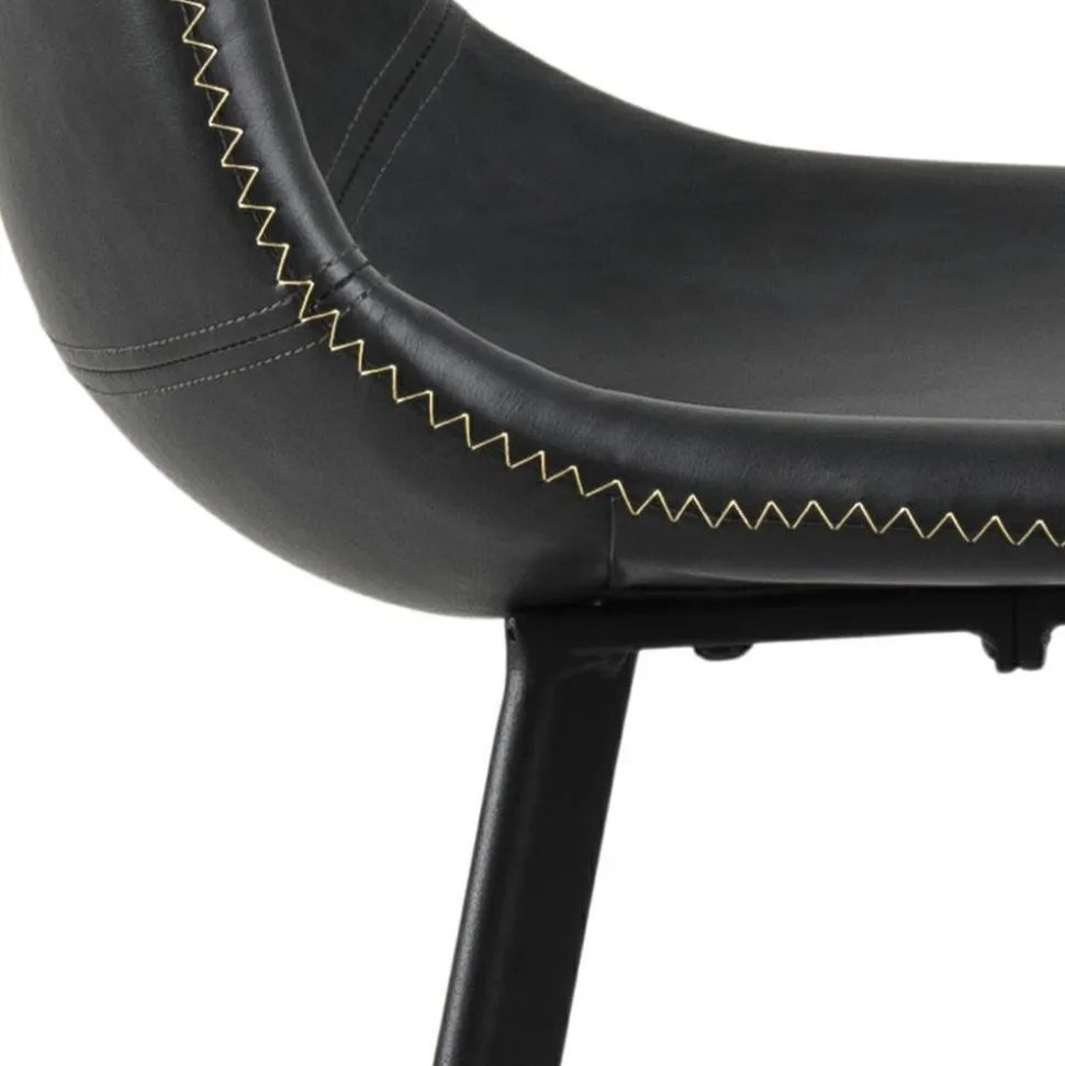 Stołek barowy Oregon PU czarny loftowy