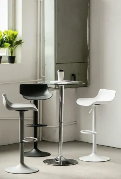 Stołek barowy regulowany Bar One Simplet biały mat