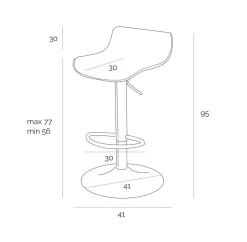 Stołek barowy regulowany Bar One Simplet czarny mat