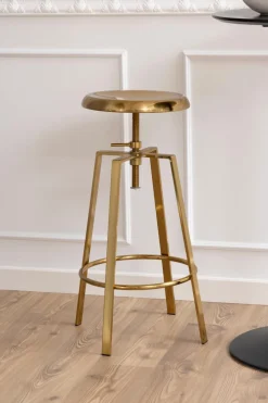Stołek barowy regulowany Goose złoty