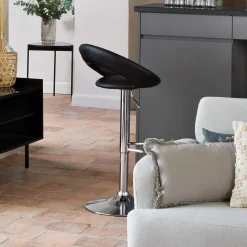 Stołek barowy Sasha czarny/chrom